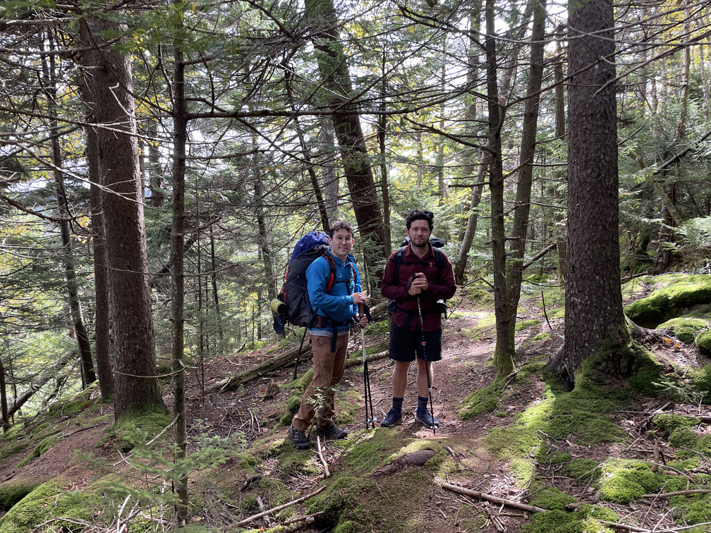 Max and John in the woods