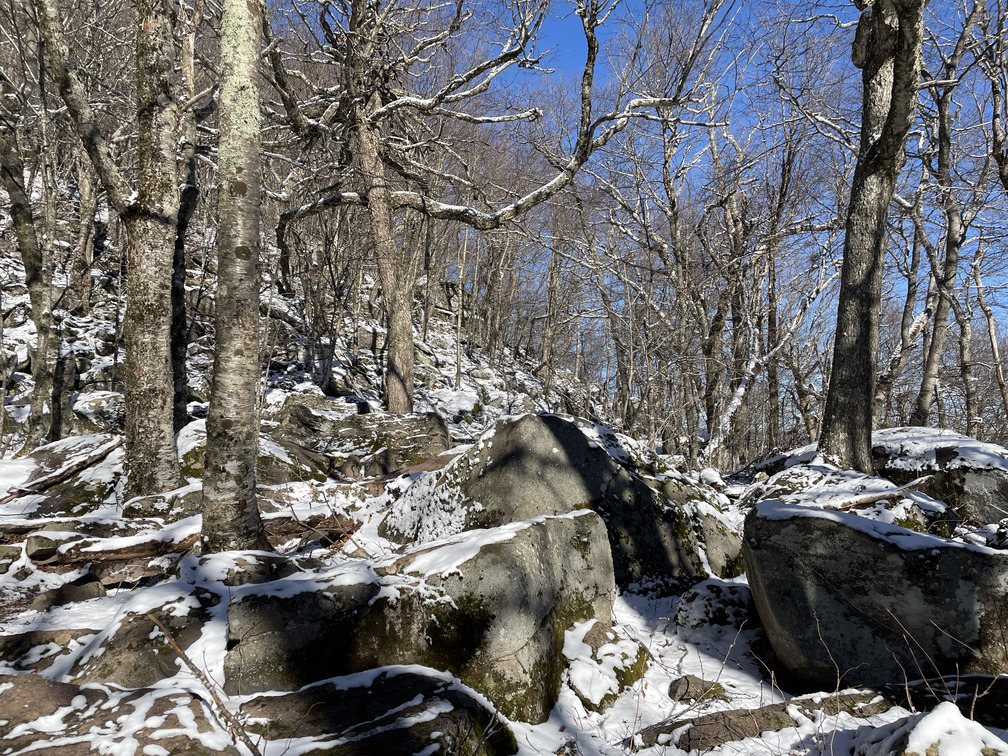 Snow and rocks