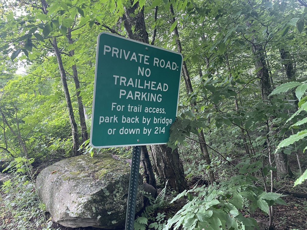 Private sign on trailhead