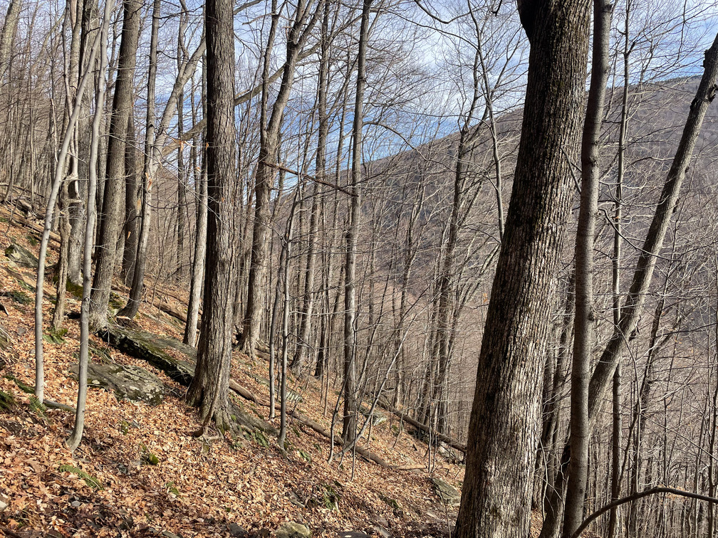 Steep hiking looking back at Plateau