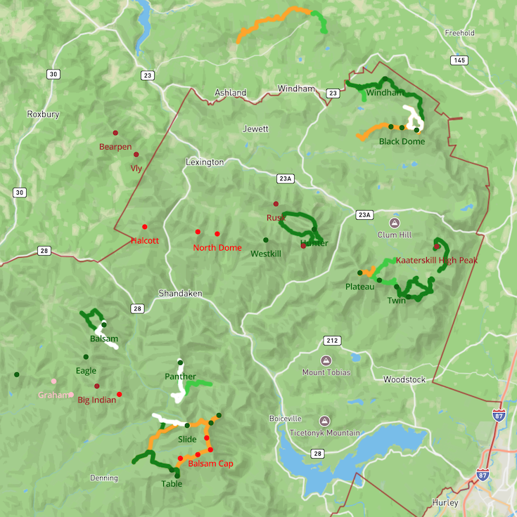 Map of the Catskills