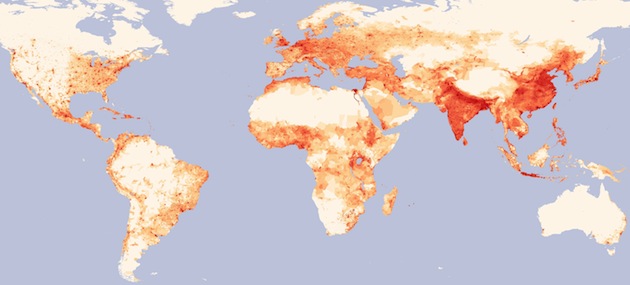 Map of world population density
